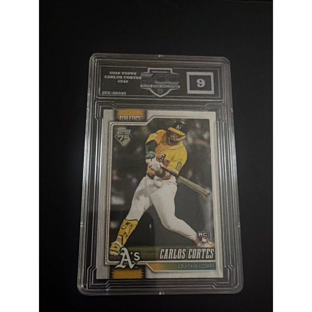 2026 Topps Carlos Cortes #249 Oakland Athletics RC Rookie‎ Card ECC 9 Mint